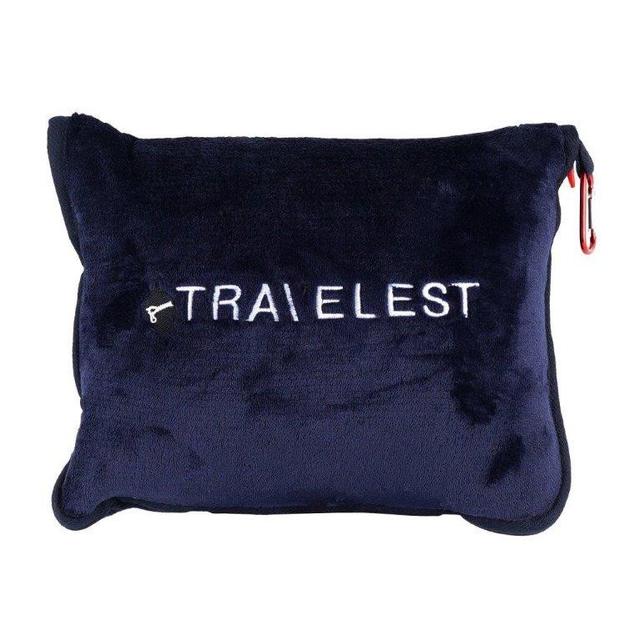 Foldable Travel Blanket with pouch Black