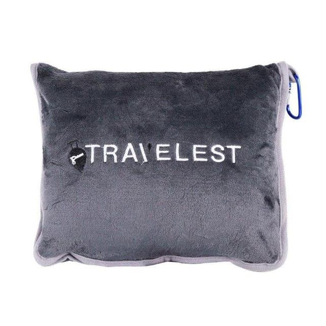 Foldable Travel Blanket with pouch Grey